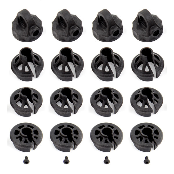 Team Associated B6.1/B74 Shock Caps And Spring Cups (AS91814)
