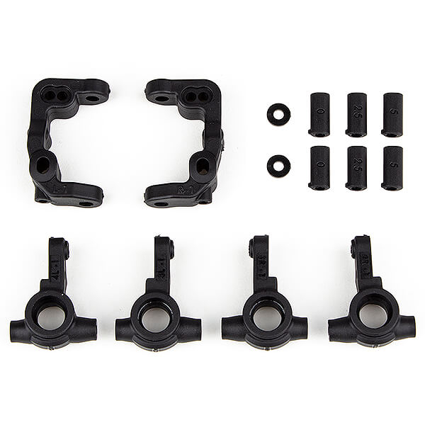Team Associated RC10B6.4 -1mm Scrub Caster And Steering Blocks (AS91901)