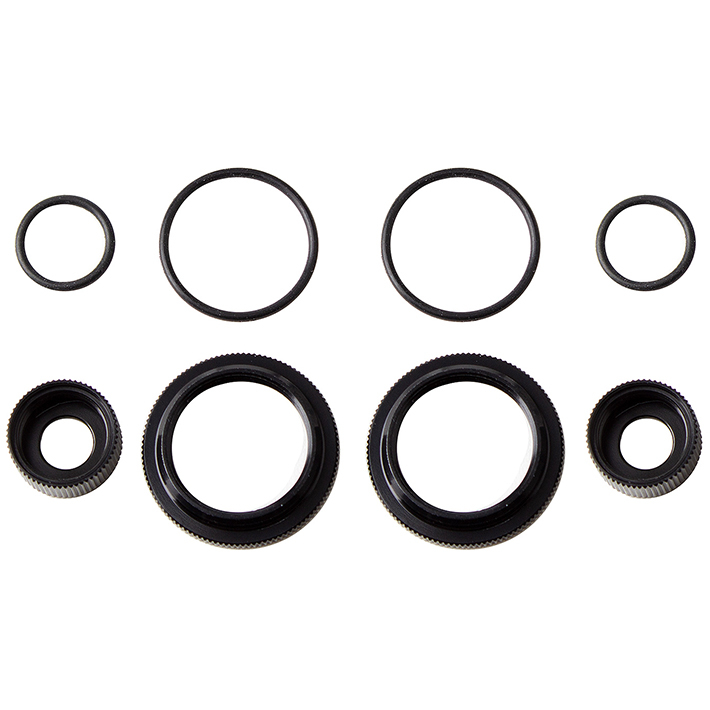 Team Associated 12mm Shock Collar &amp; Seal Retainer Set - Black (AS91909)