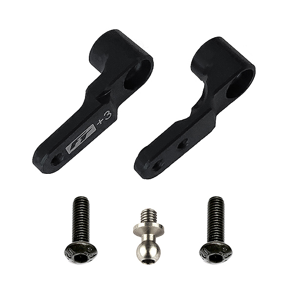 Team Associated B6.3 FT Steering Bellcrank +3mm Black (AS91915)