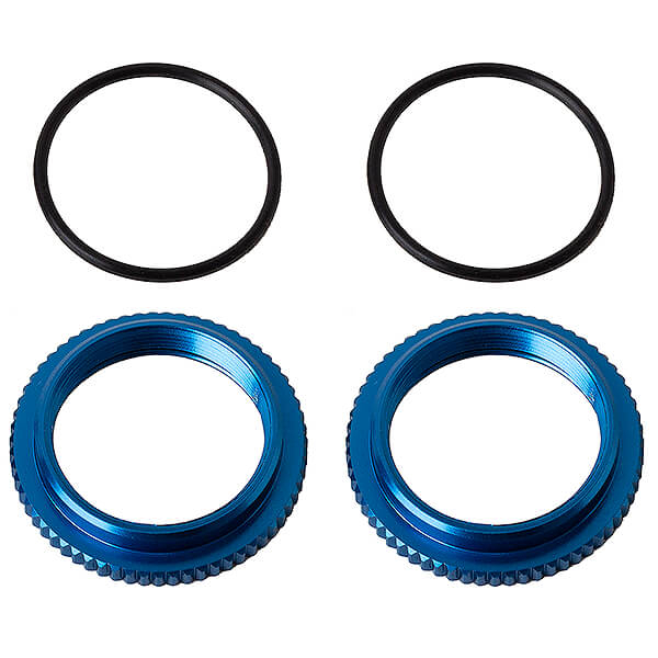 Team Associated 13mm Shock Collars, Blue Aluminium (AS91928)
