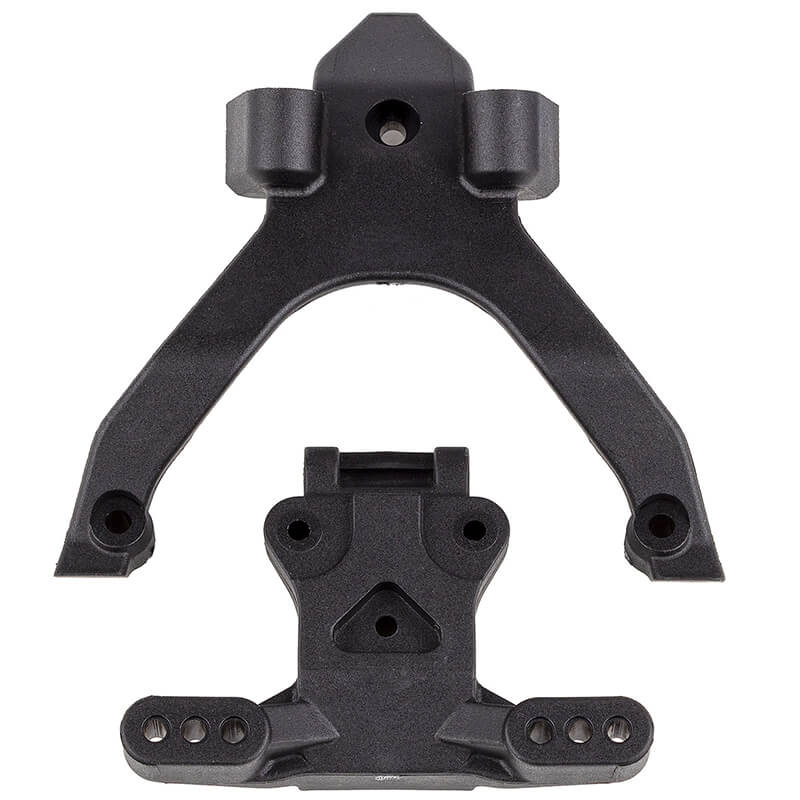 Team Associated RC10B7 FT Top Plate &amp; Ballstud Mount, Carbon (AS92404)