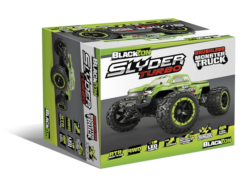 BlackZon Slyder MT Turbo 4wd Monster Truck RTR Brushless - Green (540208)