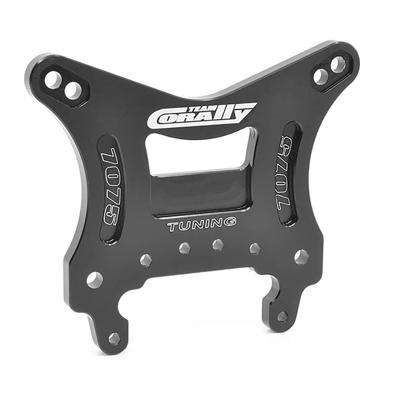 Corally Shock Tower Asuga Xlr Front SwiSS Made 7075 T6 5mm Hard Anodised Black (C-00180-1122)
