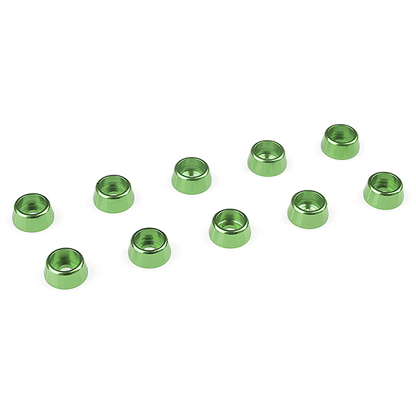Corally Aluminium Washer For M2.5 Socket Head Screws Od=7mm Green 10Pcs (C-31261)