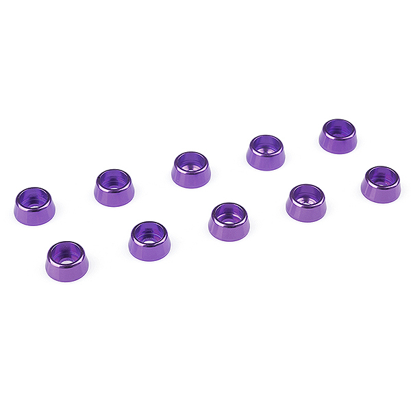 Corally Aluminium Washer For M2.5 Socket Head Screws Od=7mm Purple 10Pcs (C-31262)