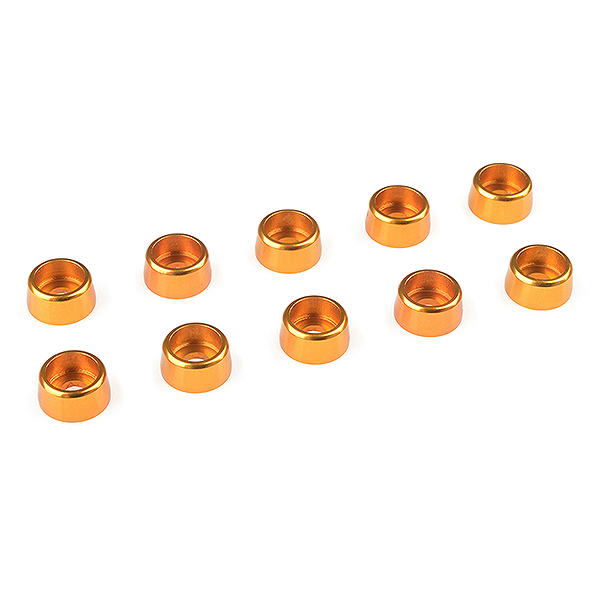 Corally Aluminium Washer For M3 Socket Head Screws Od=8mm Gold 10Pcs (C-31270)