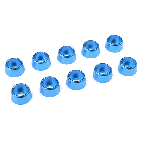 Corally Aluminium Washer For M4 Socket Head Screws Od=10mm Blue 10Pcs (C-31284)