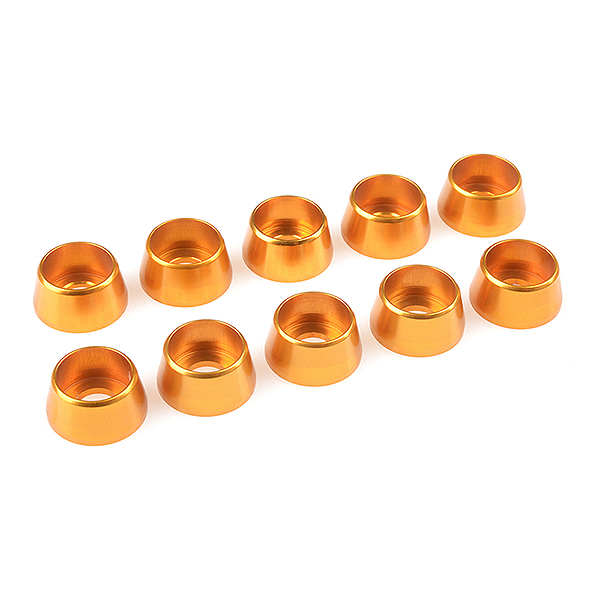 Corally Aluminium Washer For M5 Socket Head Screws Od=12mm Gold 10Pcs (C-31290)