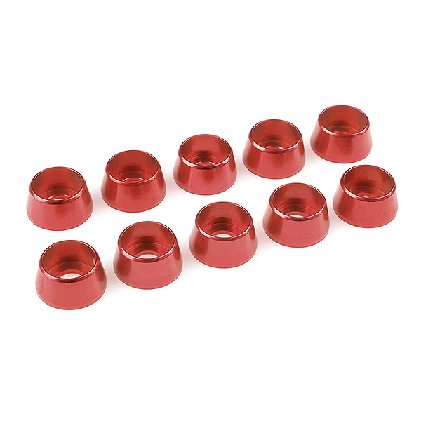 Corally Aluminium Washer For M5 Socket Head Screws Od=12mm Red 10Pcs (C-31295)