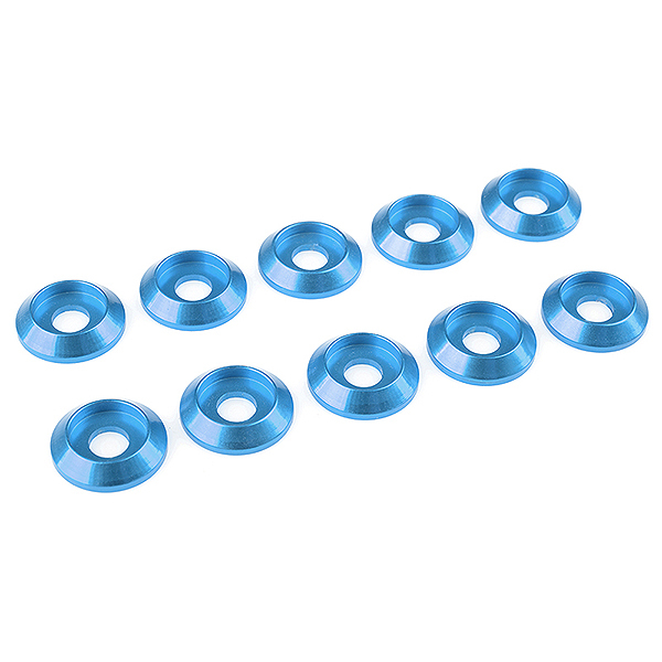 Corally Aluminium Washer For M4 Button Head Screws Od=12mm Blue 10Pcs (C-31324)