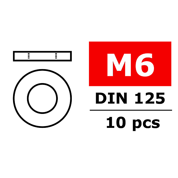 Corally Washer M6 Galvanized Steel 10 Pcs (C-3201-60)