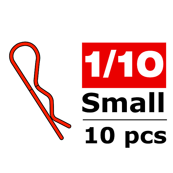 Corally Body Clips 45 Bent Small Red 10 Pcs (C-35101)
