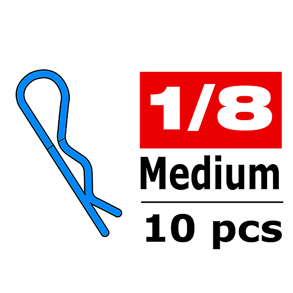 Corally Body Clips 45 Bent Medium Blue 10 Pcs (C-35115)