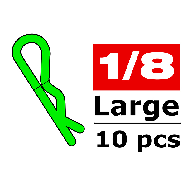 Corally Body Clips 45 Bent Large Green 10 Pcs (C-35120)