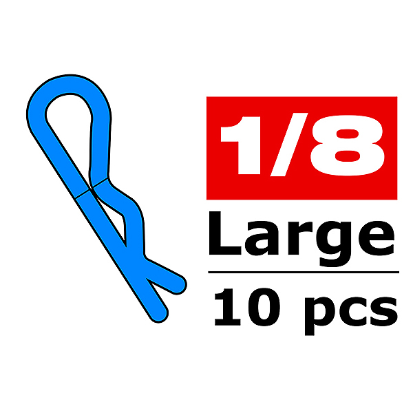 Corally Body Clips 45 Bent Large Blue 10 Pcs (C-35125)