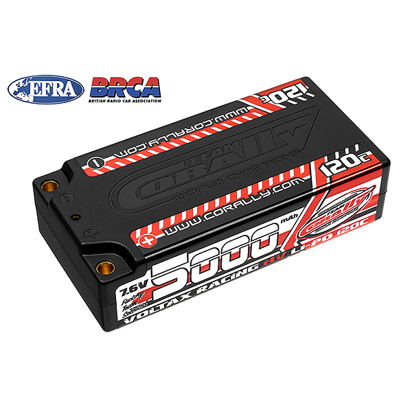 Corally Voltax 120C Lipo HV Battery 5000mAh 7.6V Shorty 2S (C-49605)