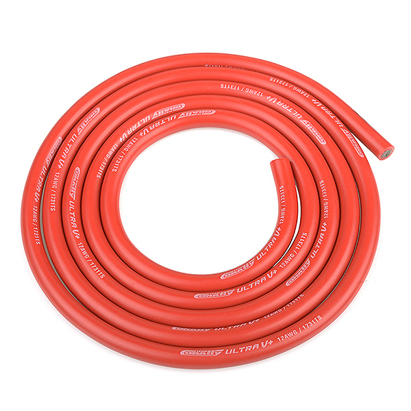 Corally Ultra V+ Silicone Wire Super Flexible Red 12Awg 1731/0.05 Strands Od4.5mm 1M (C-50110)