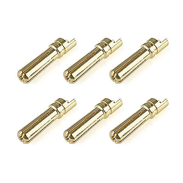 Corally Bullit Connector 5.0mm Male Solid Type Gold Plated Ultra Low Resistance Wire Straight 6Pcs (C-50154)