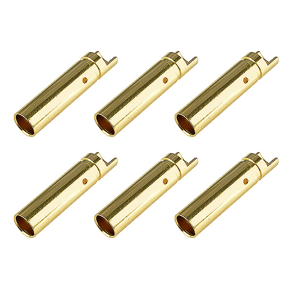 Corally Bullit Connector 4.0mm Female Gold Plated Ultra Low Resistance 6Pcs (C-50162)