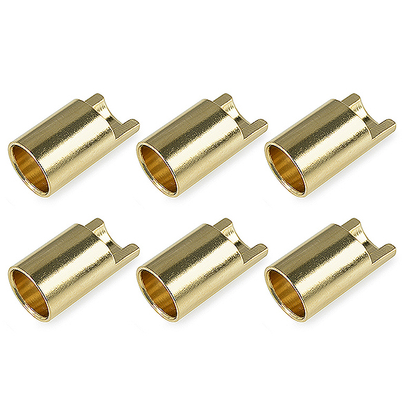 Corally Bullit Connector 6.5mm Female Gold Plated Ultra Low Resistance 6Pcs (C-50164)