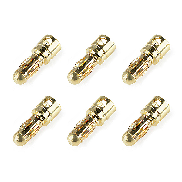 Corally Bullit Connector 3.5mm Male Spring Type Gold Plated Wire Straight 6Pcs (C-50171)