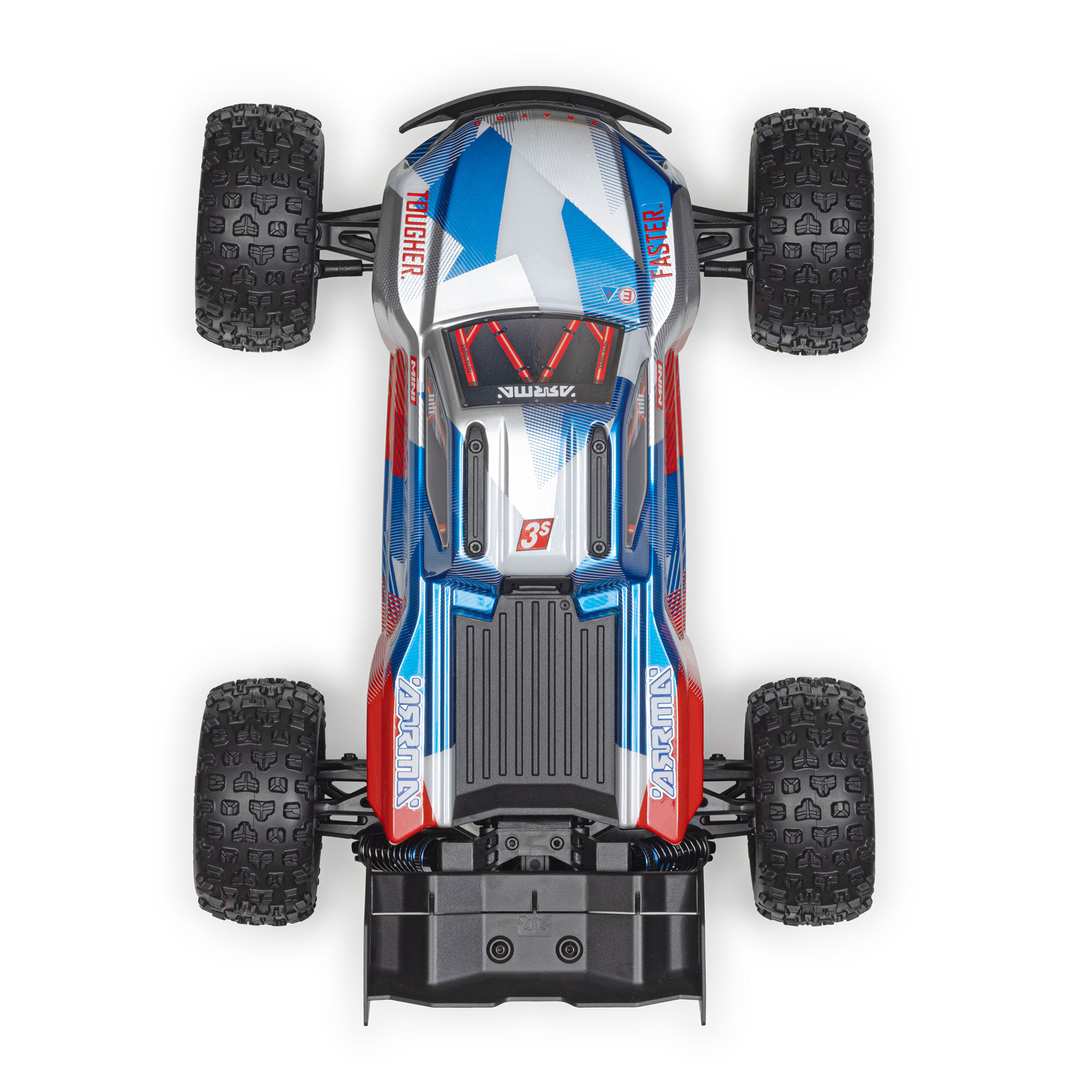 Arrma 1/16 MINI KRATON 3S DSC 4X4 RTR with Batt/Charg, Red/Blue (C-ARA2508ST1)