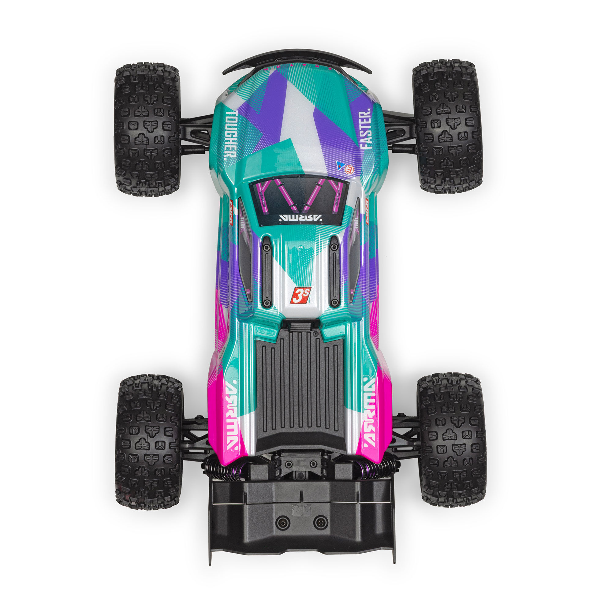 Arrma 1/16 MINI KRATON 3S DSC 4X4 RTR with Batt/Charg, Teal/Pink (C-ARA2508ST2)