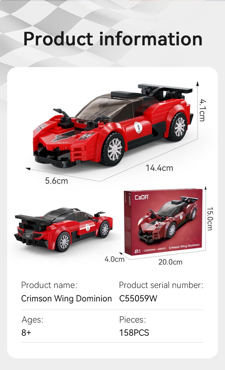 Cada Crimson Wing Racing Car - 158 pcs (C55059W)