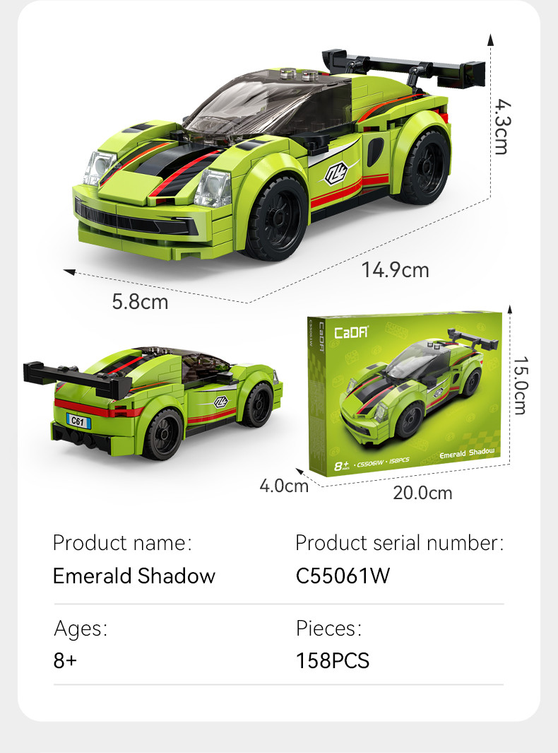 Cada Emerald Shadow Sprint Racing Car - 158 pcs (C55061W)