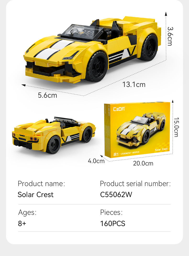 Cada Golden Star Crest Racing Car - 160 pcs (C55062W)