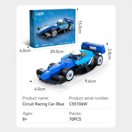 Cada Mini Blue Circuit Racing Car - 70 pcs (C55106W)