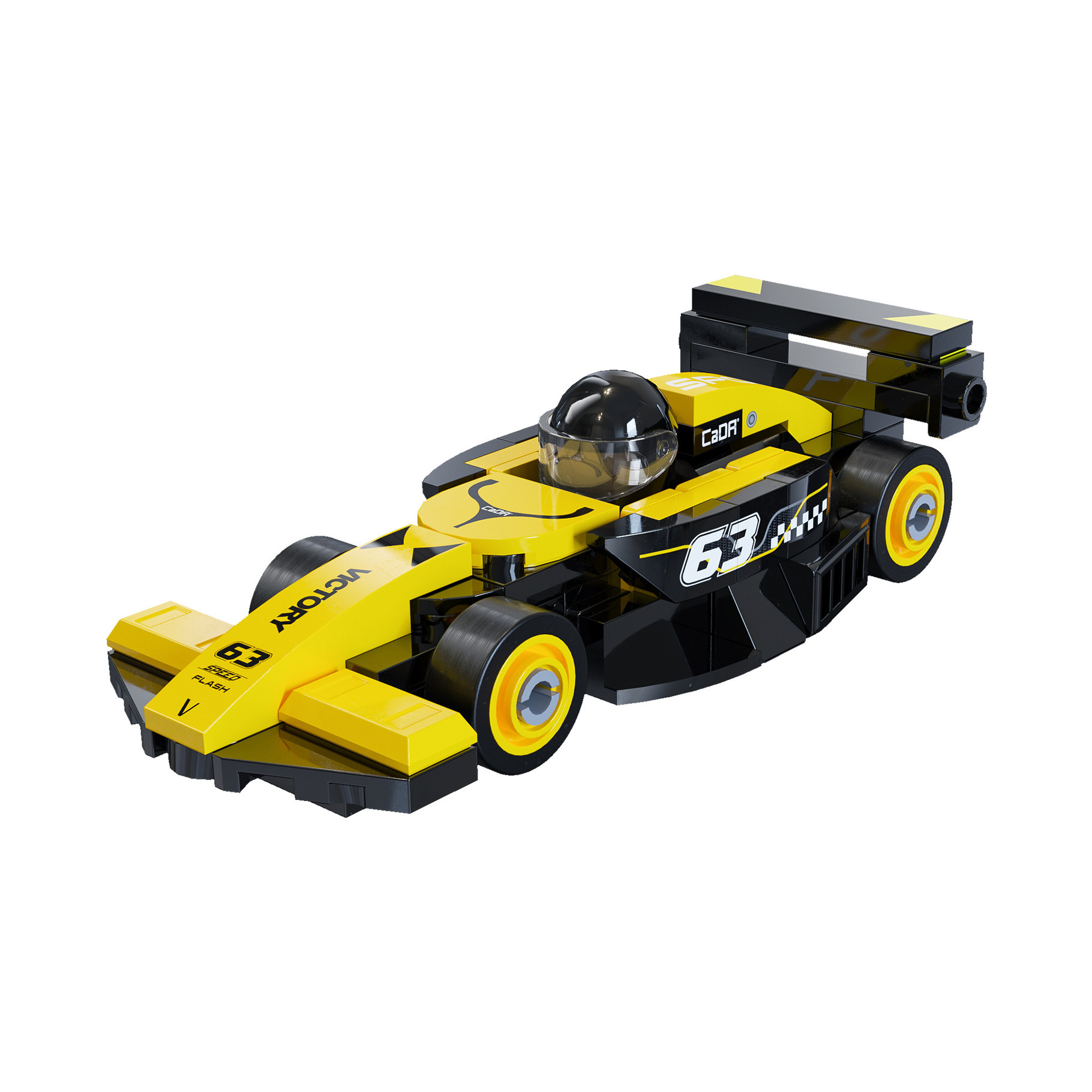 Cada Mini Yellow Circuit Racing Car - 70 pcs (C55107W)