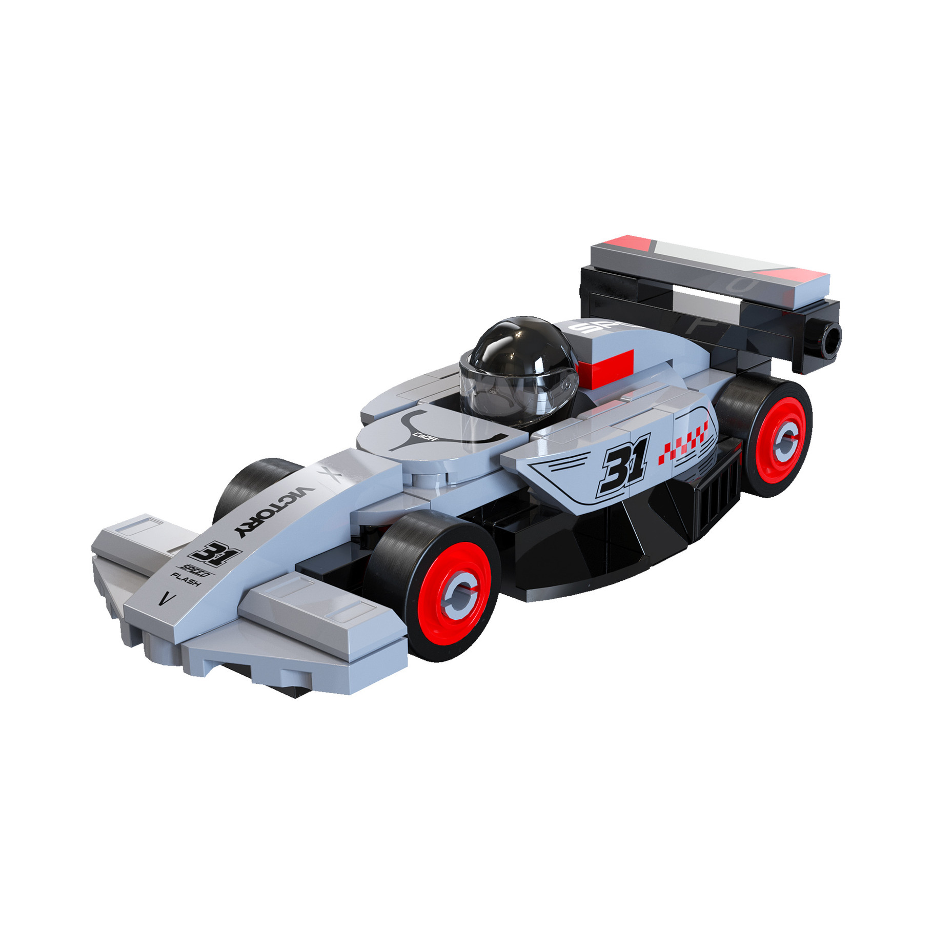 Cada Mini Grey Circuit Racing Car - 70 pcs (C55108W)