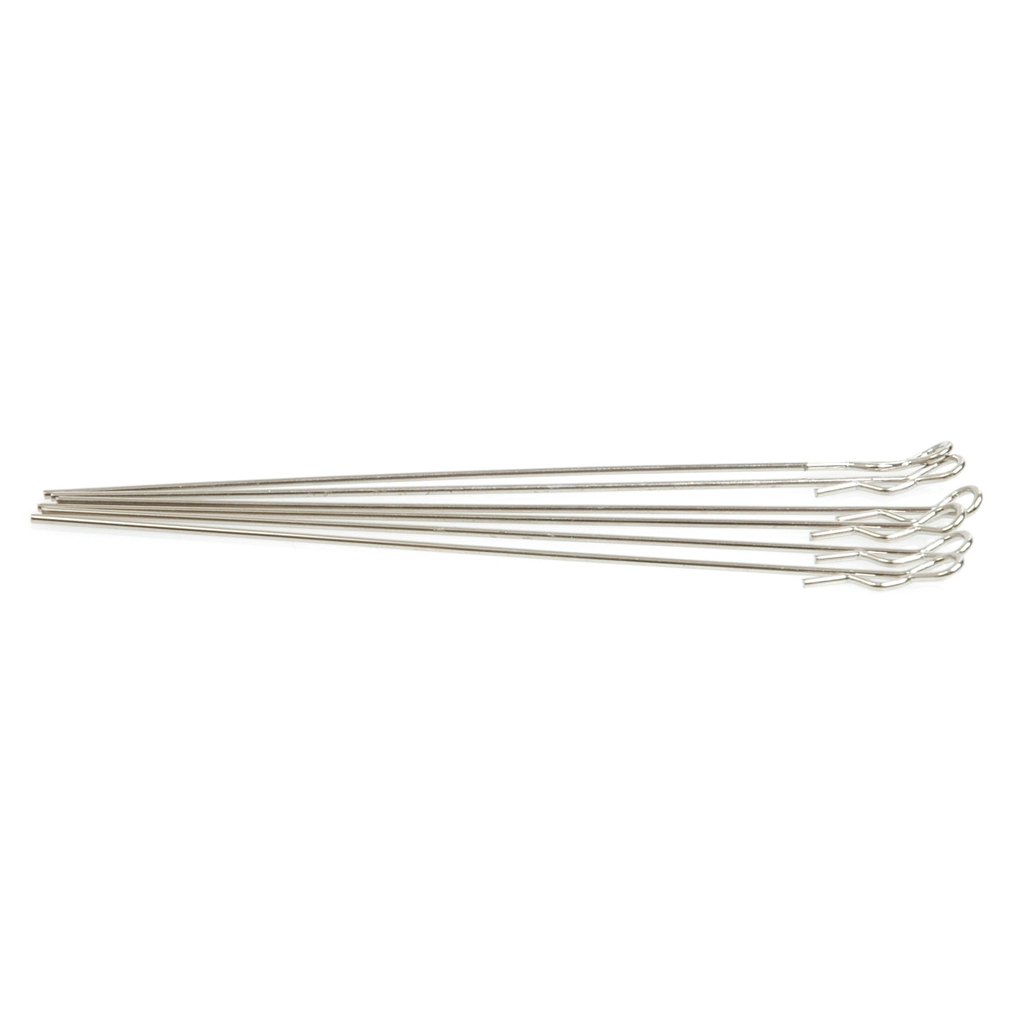 Core RC Extra Long Body Clip 1/10 - Silver (6) (CR081)