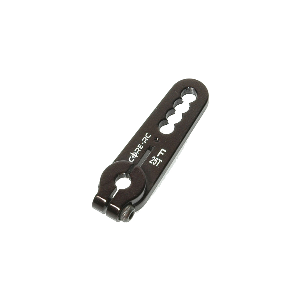 Core RC Alloy Servo Arm; Futaba Black (CR117)