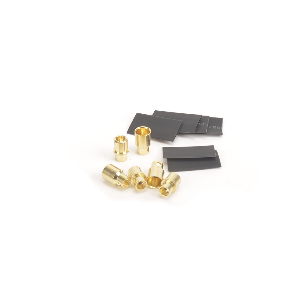 Core RC 8.0mm Gold Banana Bullets M/F 3prs + Shrink Tube (CR767)