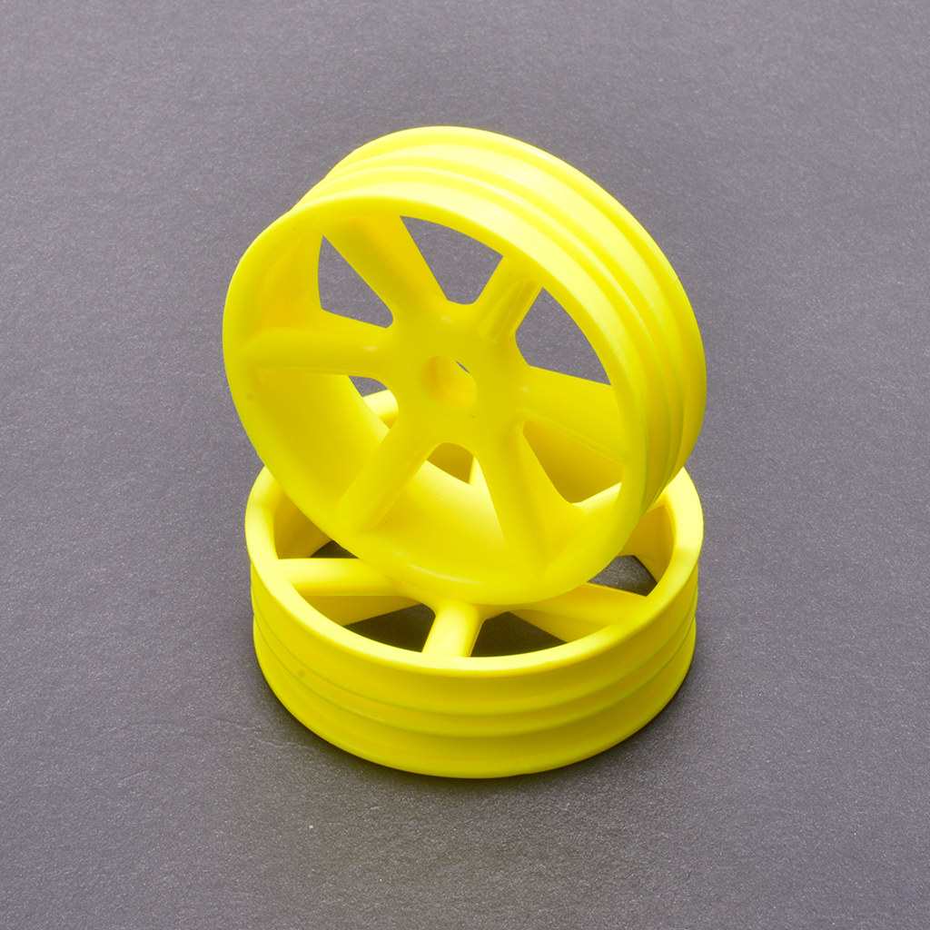 JC 6 Spoke 2.2 2WD Front Yellow Wheel Cougar 2K (Pr) (CR895)