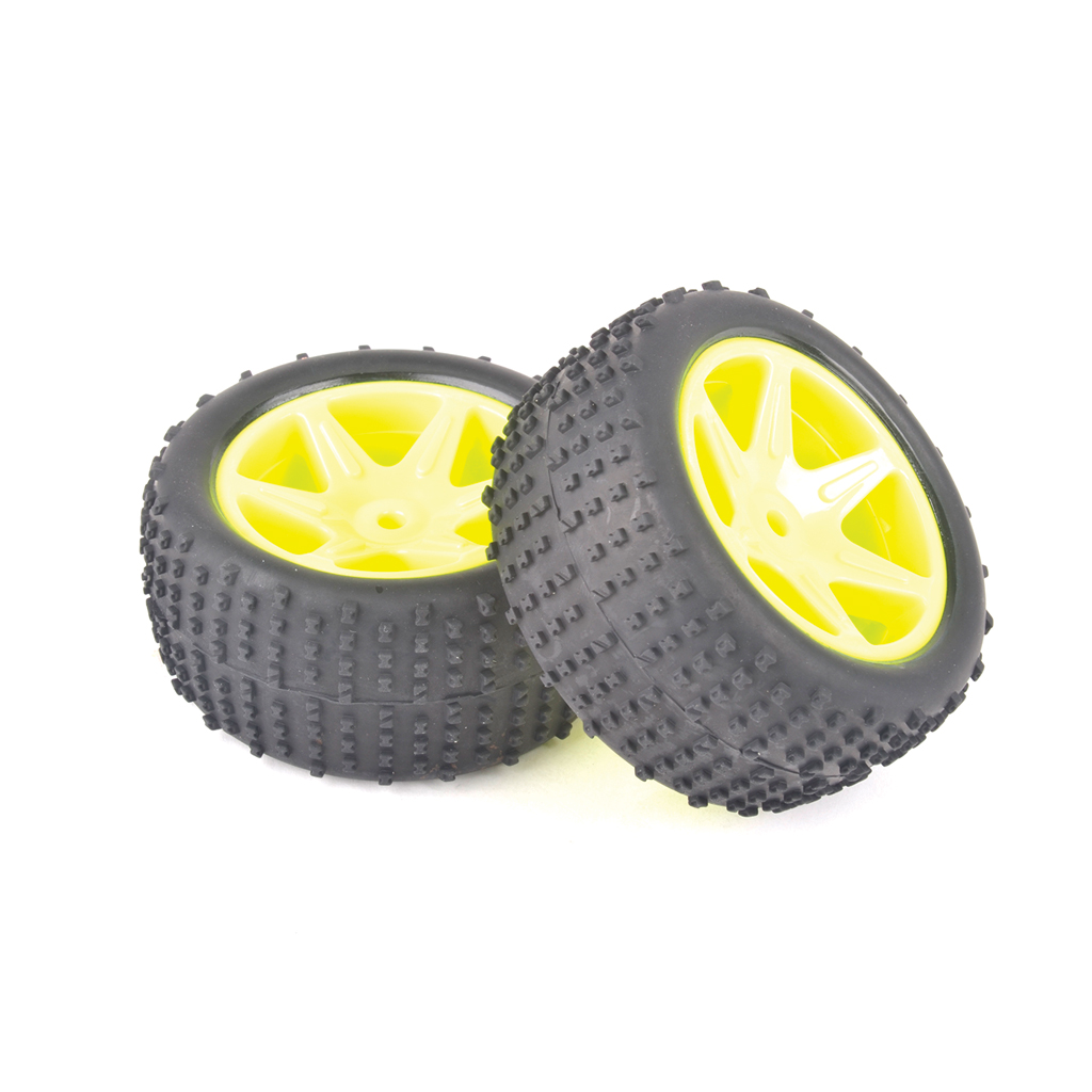Core RC Buggy Rear Tire Set Yellow (CRA155)
