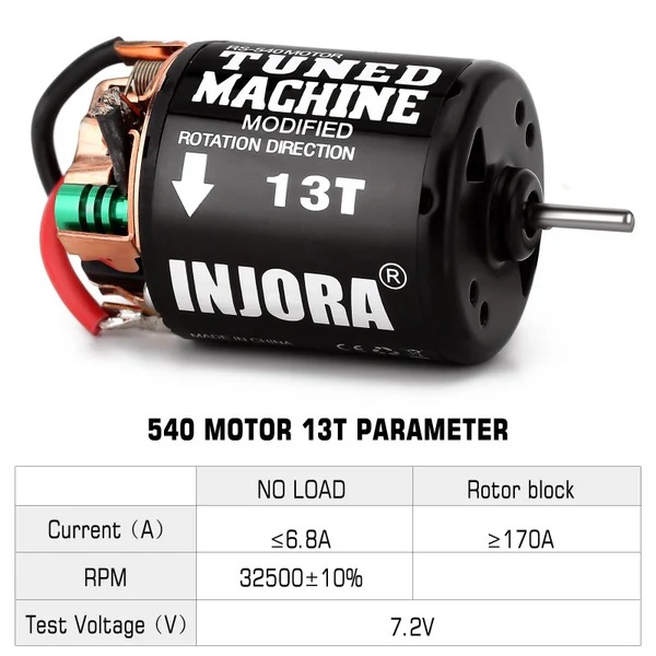 INJORA 540 3-Slot Waterproof Brushed Motor 13T (CRAW18178_13T)