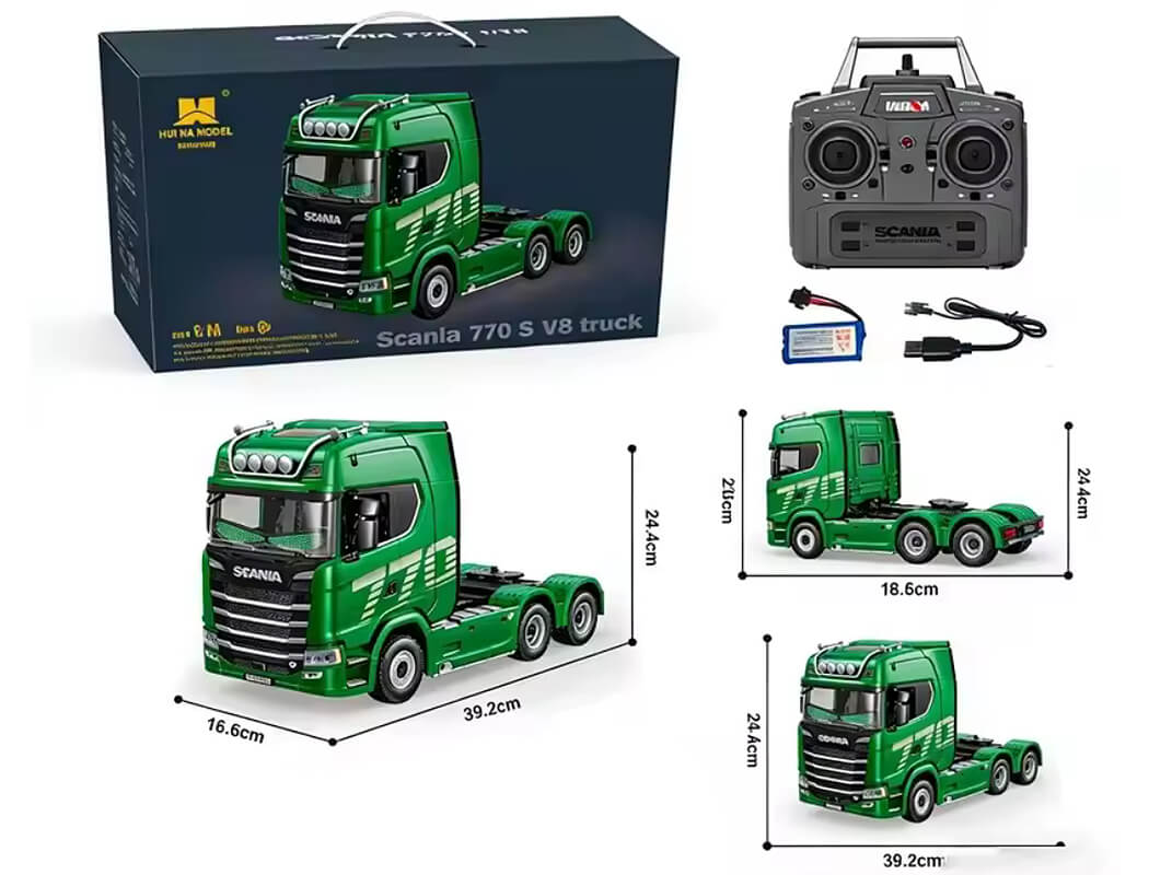Huina Scania 770S RC Truck RTR - Green (Eyes Compatible) (CY1501G)