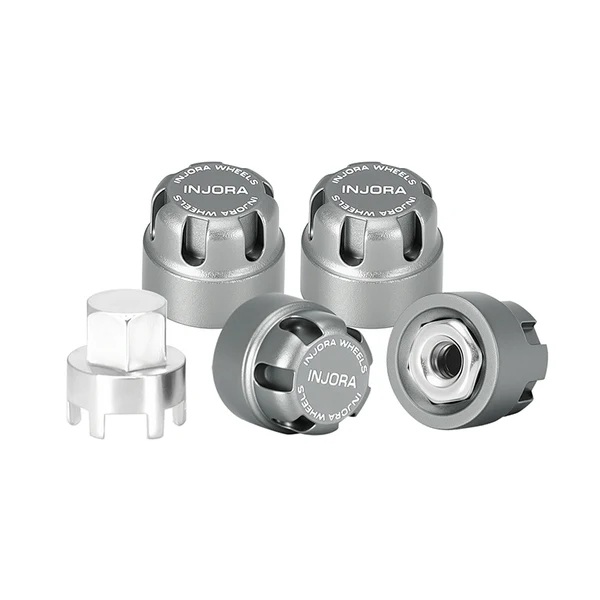 INJORA M2 Wheel Lock Nuts with Aluminum Cap for 1/24 SCX24 AX24 FCX24M - Gray  (WH-27GL)