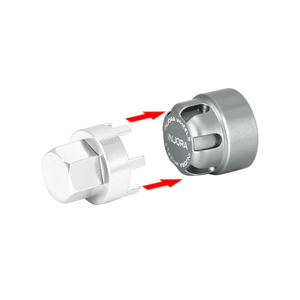INJORA M2 Wheel Lock Nuts with Aluminum Cap for 1/24 SCX24 AX24 FCX24M - Gray  (WH-27GL)