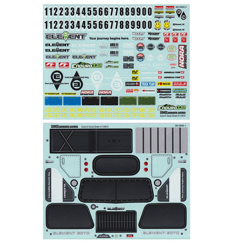 Element RC Enduro 12 Ecto Decal Sheet (EL41140)