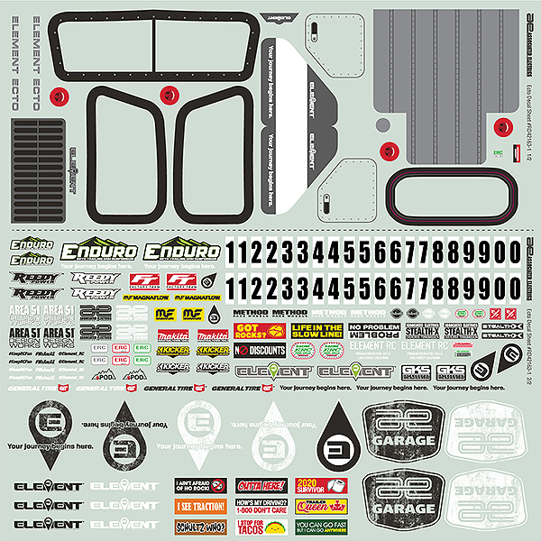 Element RC Enduro Ecto Decal Sheet (EL42163)
