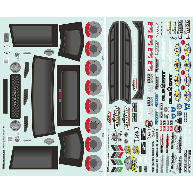 Element RC Enduro Se Utron Body Decal Sheet (EL42352)