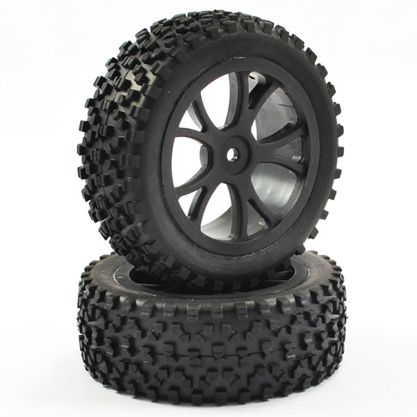 Fastrax 1:10th Mounted Cuboid Buggy Front Tyres 10-Spoke (FAST0036B)