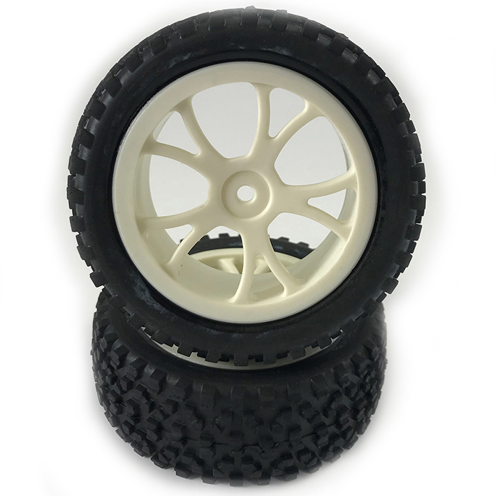Fastrax 1:10th Mounted Cuboid Buggy Front Tyres White 10-Sp (FAST0036W)