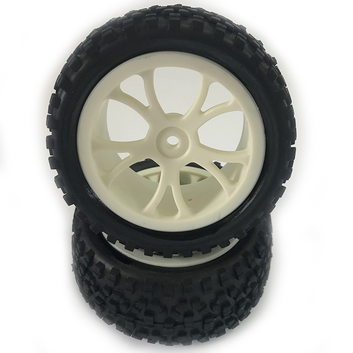 Fastrax 1:10th Mounted Cuboid Buggy Rear Tyres White 10-Sp (FAST0037W)