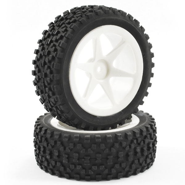 Fastrax 1:10th Mounted Cuboid Buggy Front Tyres 6-Spoke (FAST0038S)